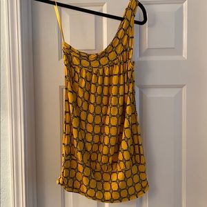 Yellow and blue one shoulder top